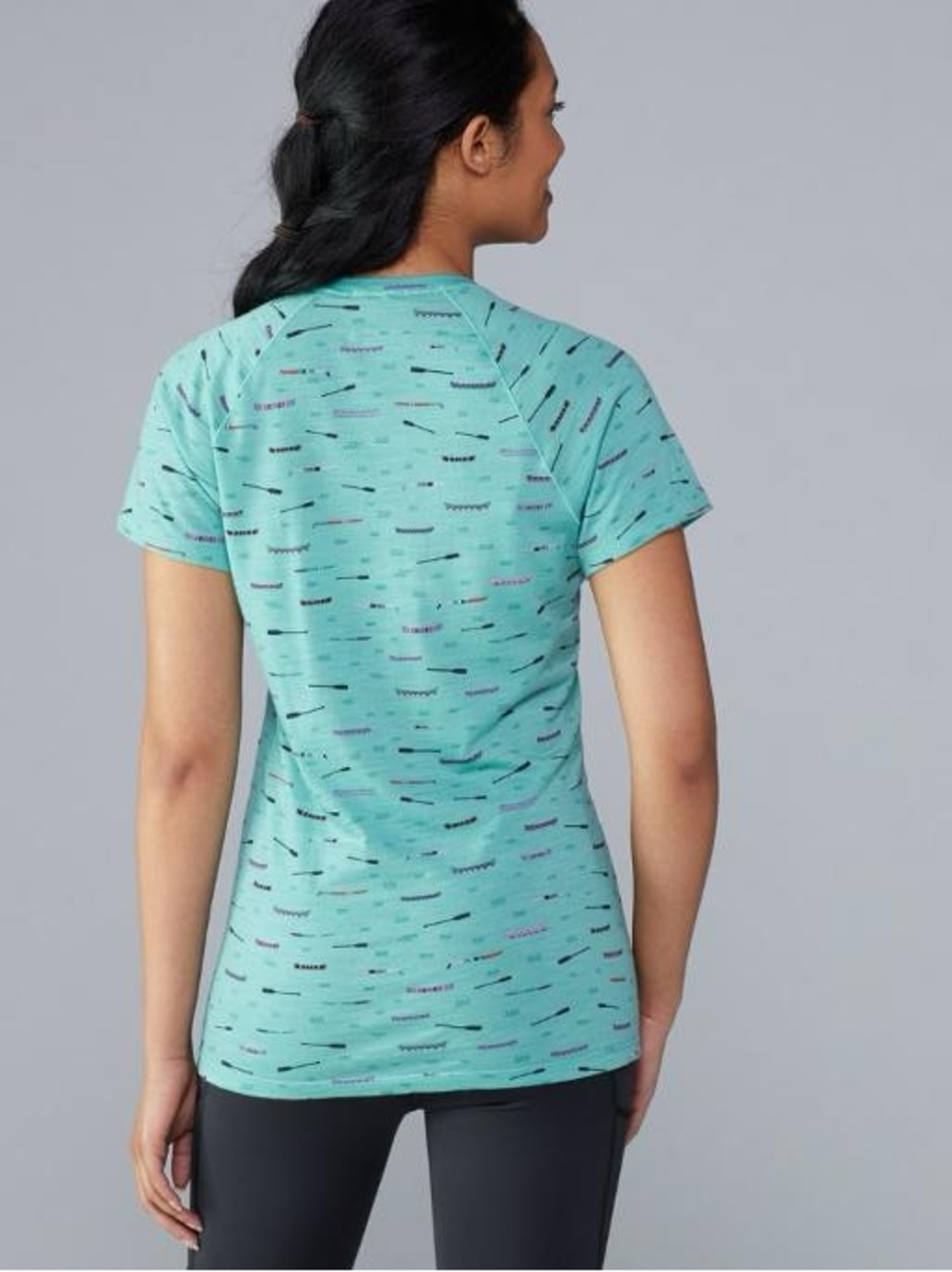 Smartwool Merino 150 Base Layer Print Short Sleeve Tee in Nile Blue - Picture 2 of 11